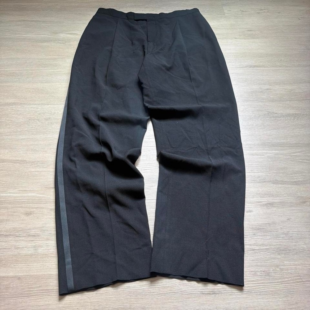 34x32 Black Pleated Baggy Wide Leg Dress Pants Y2K Grunge Vintage